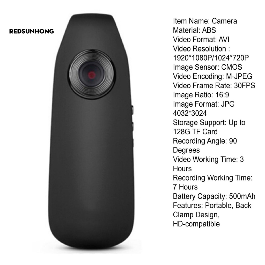1 Bộ Camera Hành Trình Mini Độ Phân Giải Cao 500mAh Có Kẹp Lưng Tiện Dụng Cho Văn Phòng