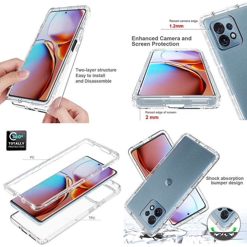 2 In 1 / Transparent Clear Thickened Shockproof Case LG Velvet V60 Google Pixel7 Pro pixel 6 Pro 6A Protective Case Back Cover