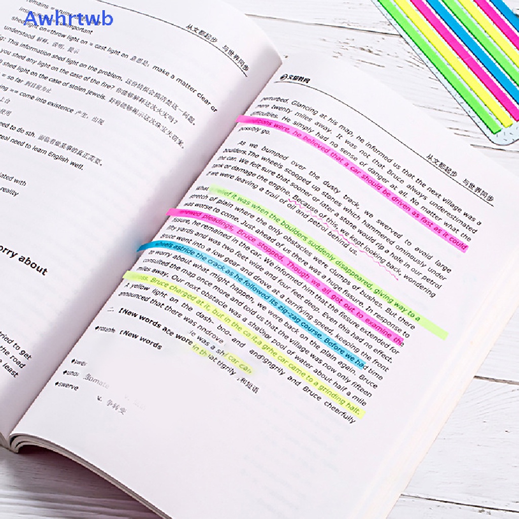 Awhrtwb Nhãn Dán Ghi Chú Màu Macaron Trong Suốt Dạ Quang Cho Văn Phòng Trường Học Mới