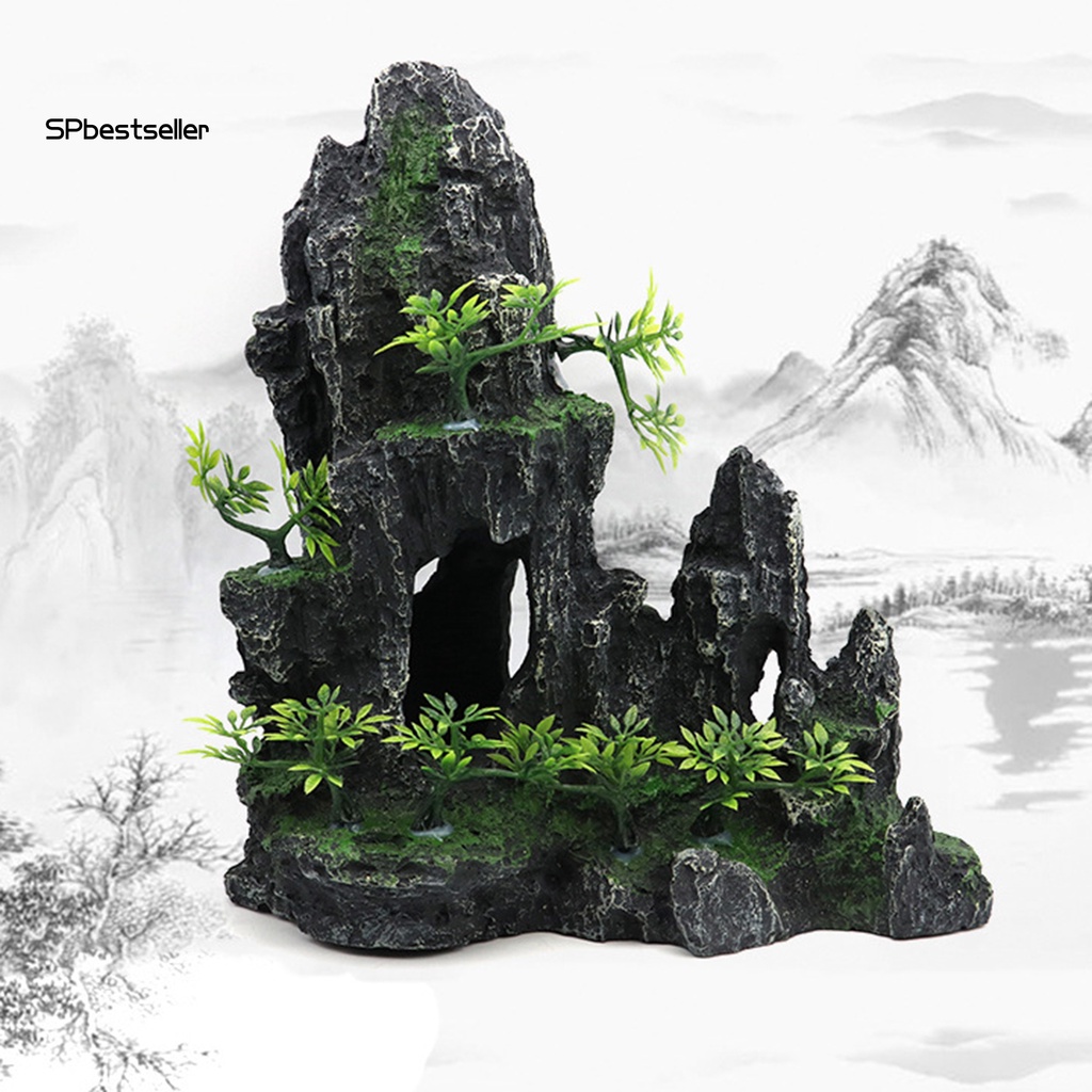 Hòn Non Bộ Nhân Tạo Bằng Nhựa Resin Thủ Công Trang Trí Bể Cá