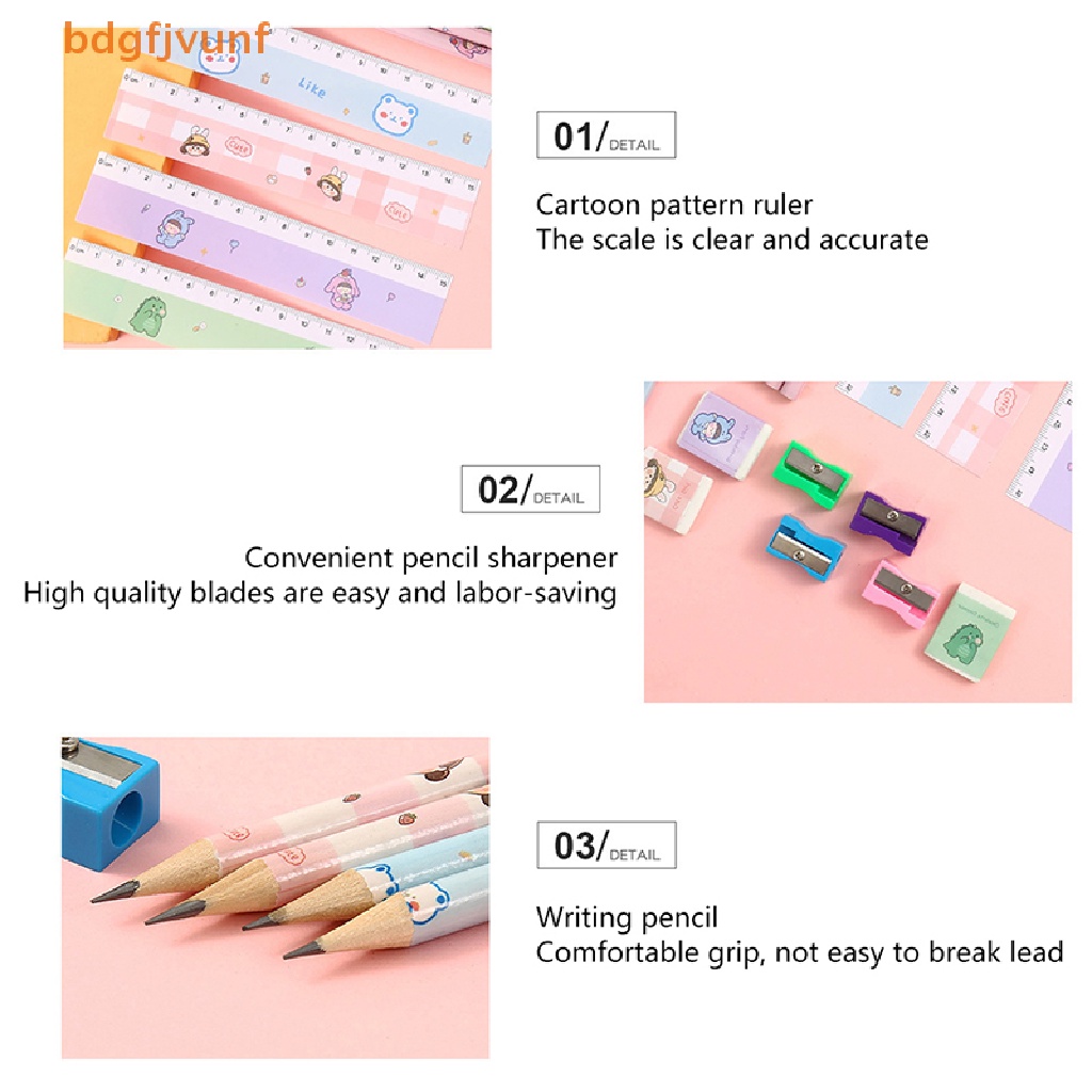 1 Set Bút Chì Kèm Đồ Chuốt Họa Tiết Hoạt Hình Cho Bé