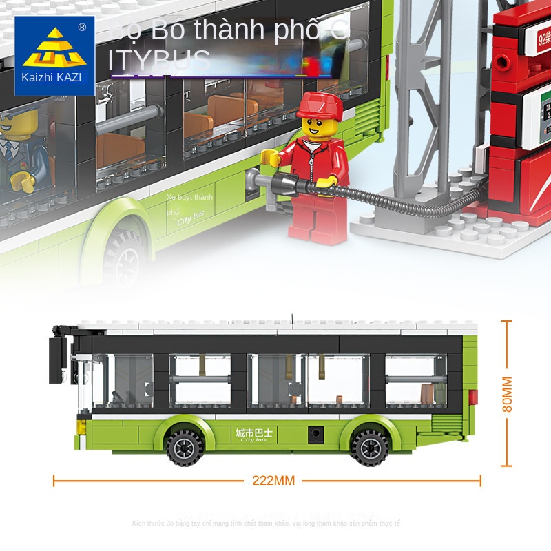 Bộ Đồ Chơi Lắp Ráp  Xe Buýt Vui Nhộn Cho Bé