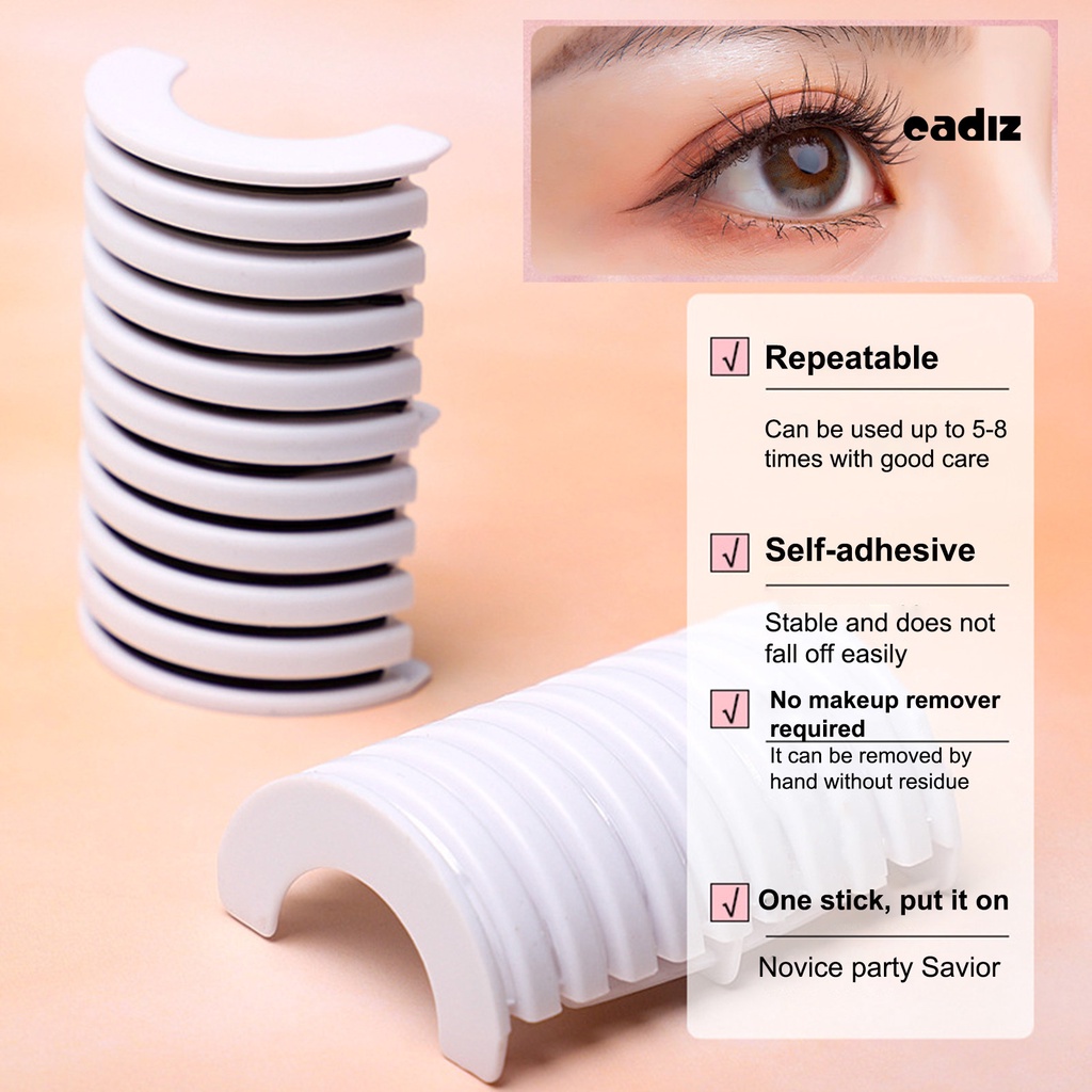 Hộp 10 Miếng Dán Lông Mi Giả Mềm Mại Tự Dính Kháng Nước Có Thể Tái Sử Dụng Cho Nữ
