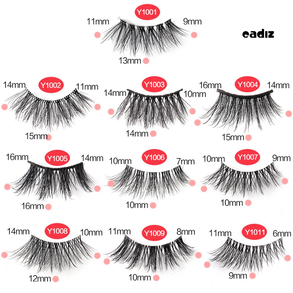 Set 10 Cặp Lông Mi Giả Cong Dày 3D Tự Nhiên Có Thể Tái Sử Dụng