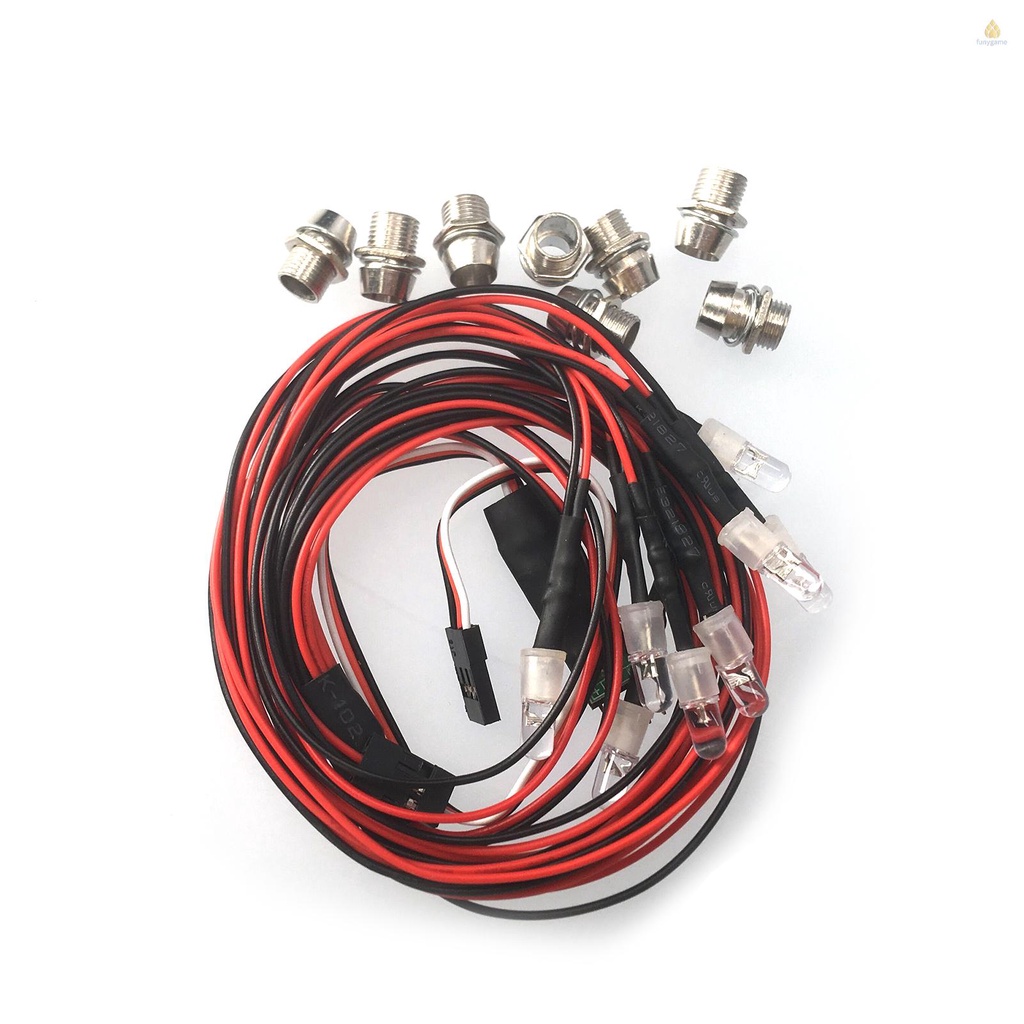 Set 8 Đèn LED 4 Bóng Ánh Sáng Trắng / Đỏ Thay Thế Chuyên Dụng Cho Xe Điều Khiển Từ Xa Axial SCX10 Traxxas TRX4 D90 Redcat GEN8 Hp