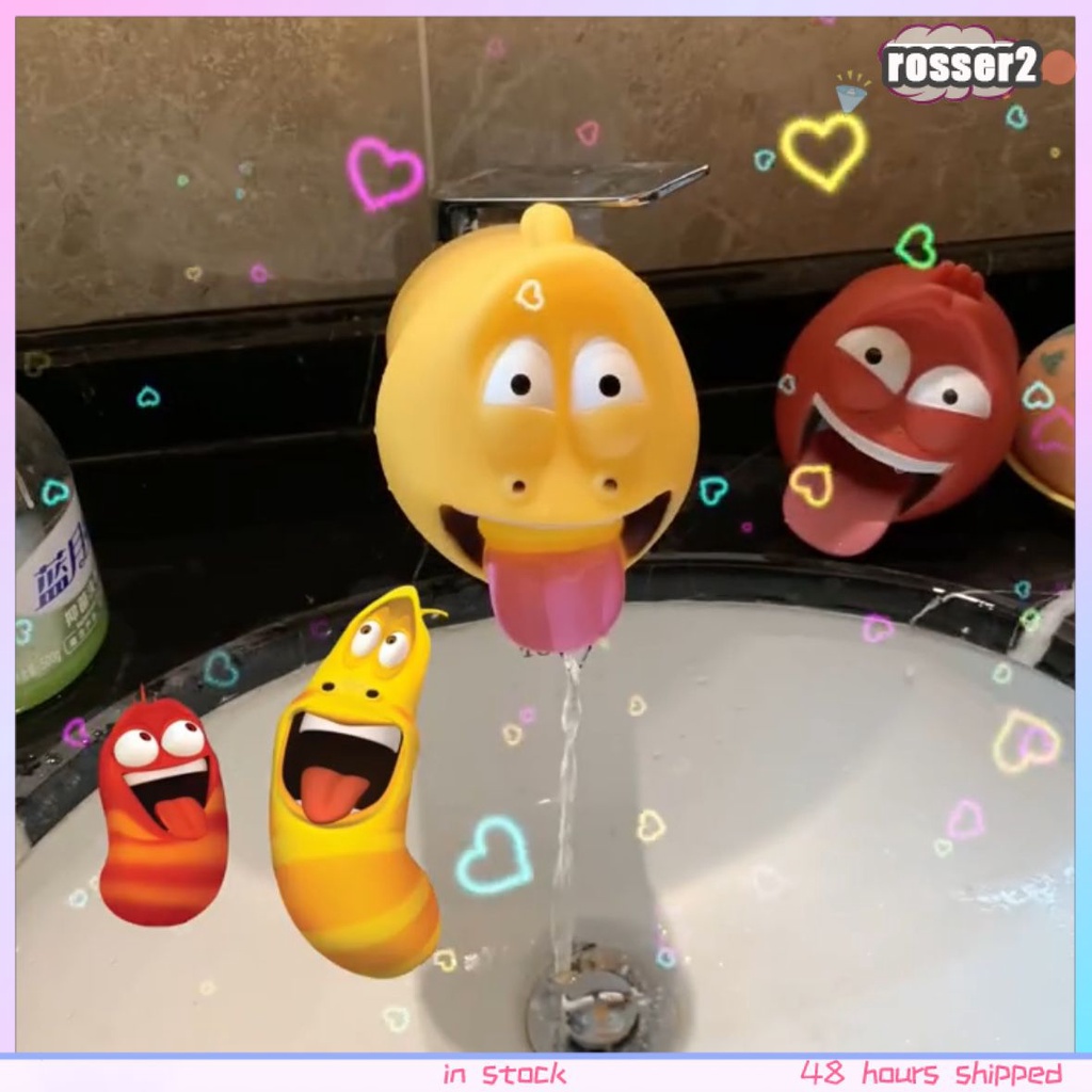 Dễ Thương Larva Màu Đỏ Và Màu Vàng Vòi Mở Rộng Bé Rửa Tay Chống Bắn Nước Vòi Bồn Rửa-Rosser2