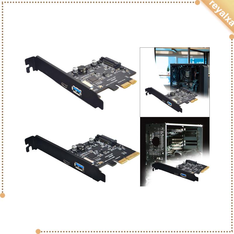 Thẻ Mở Rộng PCIe Sang USB 3.1 10 Gbps USB A + USB C Hỗ Trợ Lắp Đặt Cho Wins10 / 8 PCIe