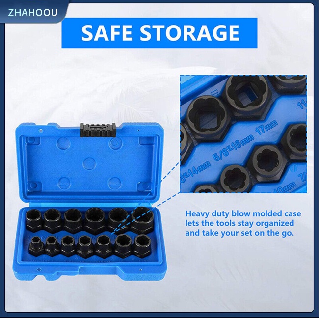 ☃Nhà Cửa☃ Dụng Cụ Tháo Bu Lông Ốc Vít Bị Hỏng Chống Trượt Tiện Lợi Dành Cho Xe Hơi