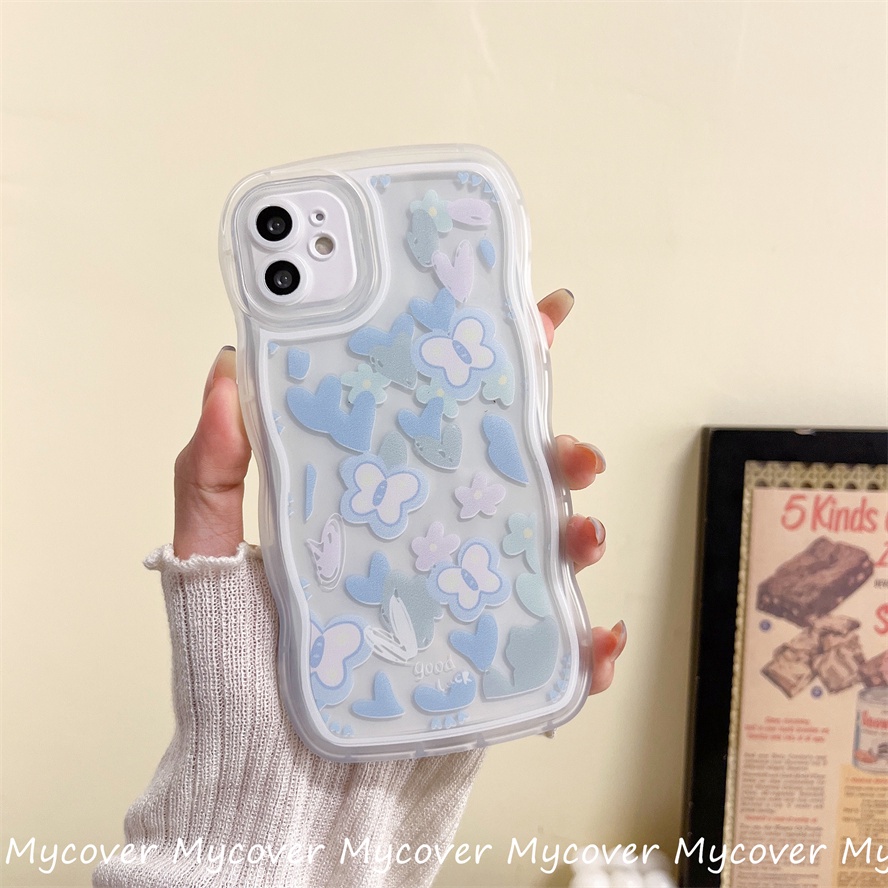 Ốp Điện Thoại Silicon Mềm Họa Tiết Hoa Bướm Cho iPhone 14 13 12 11 Pro Max X XR Xs Max 6 7 8 Plus