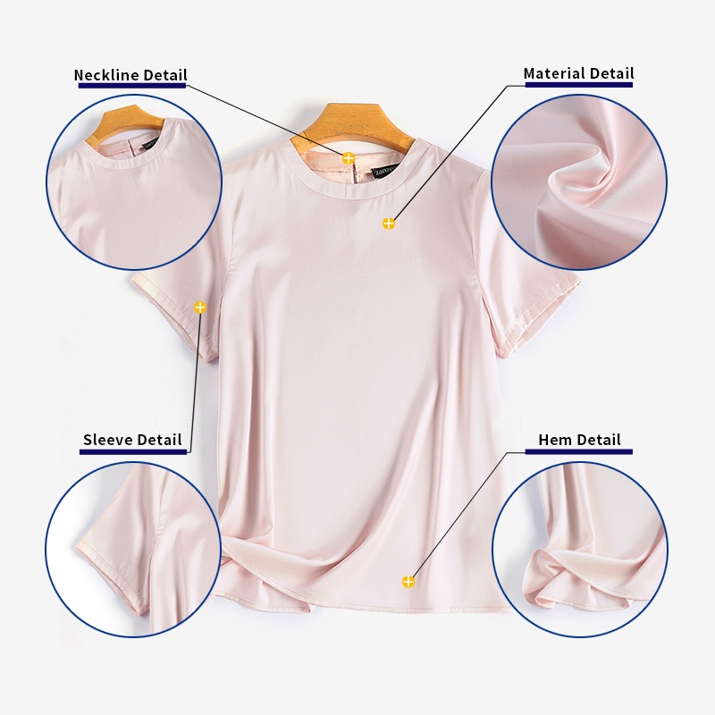 Áo thun nữ ZANZEA ngắn tay cổ tròn thời trang Hàn Quốc