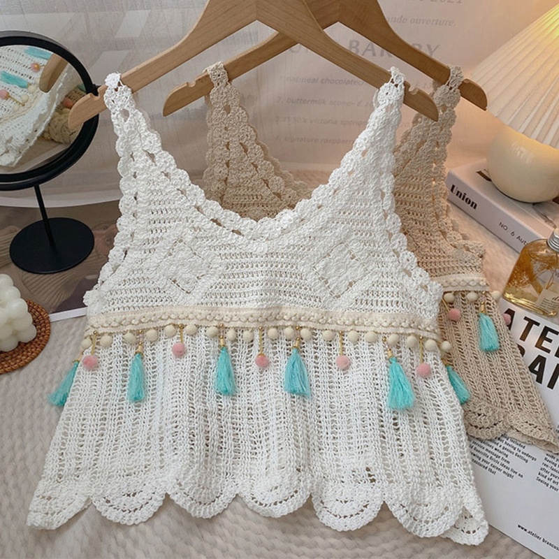 Áo Croptop Dệt Kim Sát Nách Thêu Họa Tiết Ngọt Ngào Cho Nữ