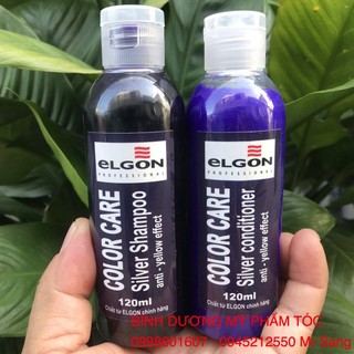 Gội xả tím khử sắc tố vàng dành cho tóc tẩy trắng, tóc bạch kim Silver Elgon 120ml X2 (2026)