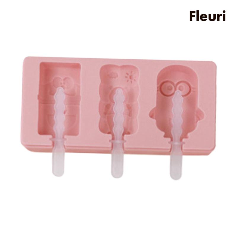 [Fleurir] Khuôn Làm Kem Que Tháo Rời Được Hình Hoạt Hình Dễ Thương