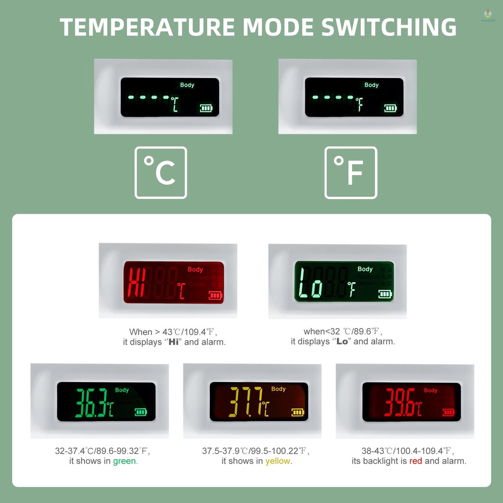 Máy Đo Nhiệt Độ Hồng Ngoại Mini 1S 3 Chế Độ Nhiệt Nhanh Không Tiếp Xúc Dùng Cho Văn Phòng / Nhà Ở