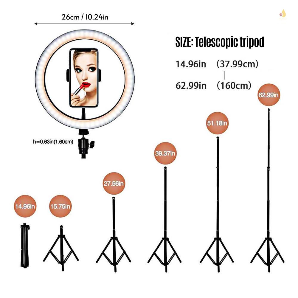 Vòng Đèn LED 10inch / 26cm Chuyên Dụng Cho Chân Máy Ảnh