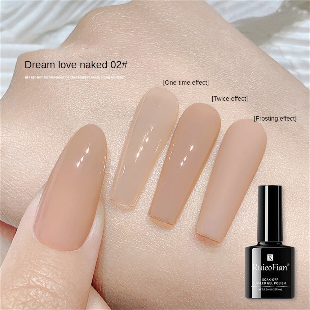 CYREAL Ruieo Fian Băng Thông Qua Màu Khỏa Thân Giấc Mơ Trắng Naked Nail Salon Cho Bộ Gel Móng Tay Khỏa Thân Gel Móng Tay băng Thông Qua Gel Móng Tay