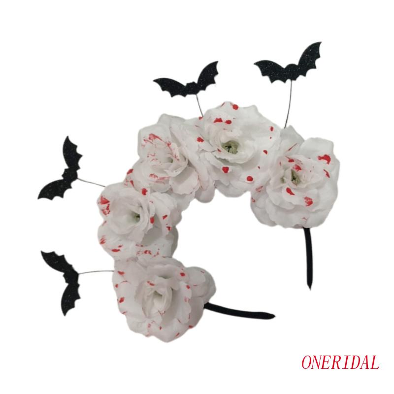 Băng Đô Cài Tóc Hình Dơi Hoa Máu Sáng Tạo Cho Phát Sóng Trực Tiếp Dịp Halloween