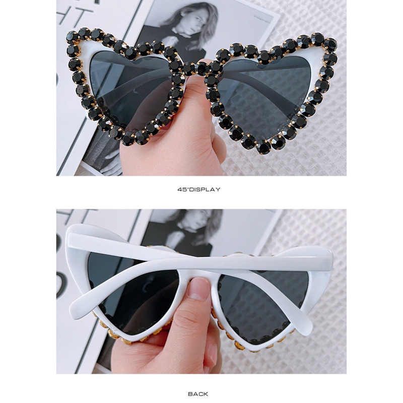 Kính Mát YGT Hình Trái Tim Đính Đá Lấp Lánh y2k Chống Tia UV400 Thời Trang Cho Nữ
