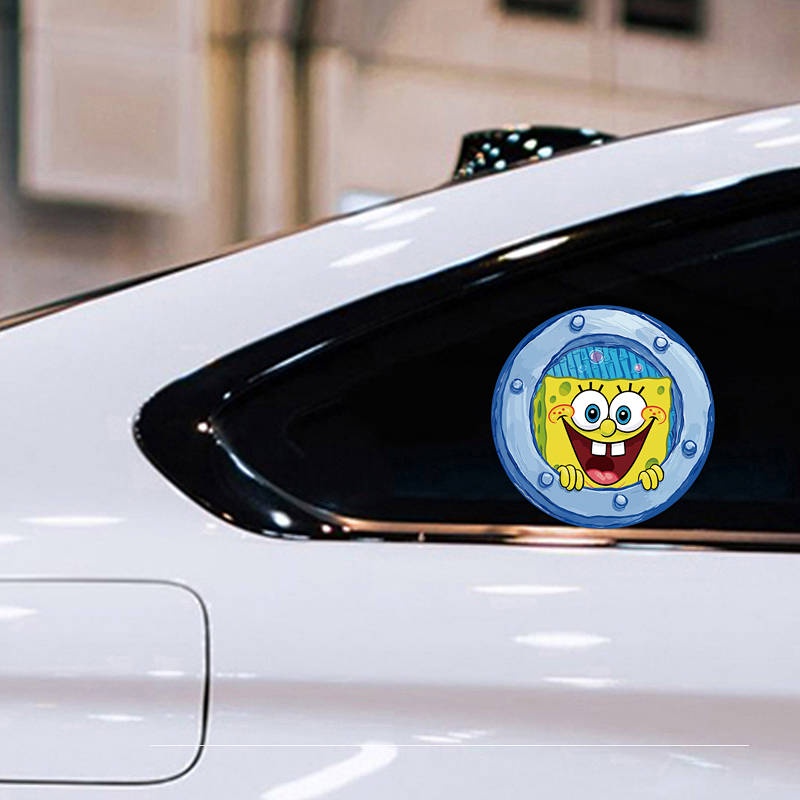 Sponge Baby Funny Car Stickers Car Head Window Fuel Tank Cover Scratch Hidden Sticker Car Cartoon Stickers Waterproof lWR4