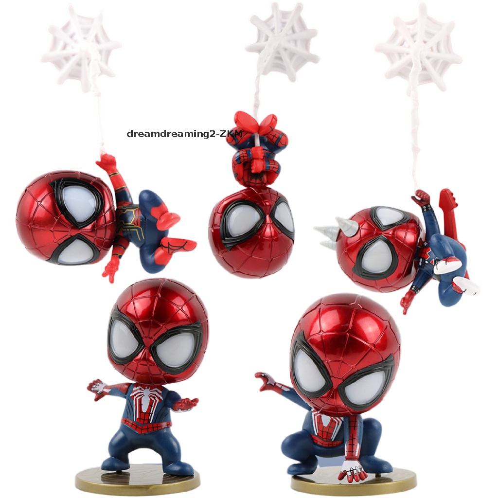 Bộ 5 Mô Hình gashapon Spiderman Trang Trí Xe Hơi