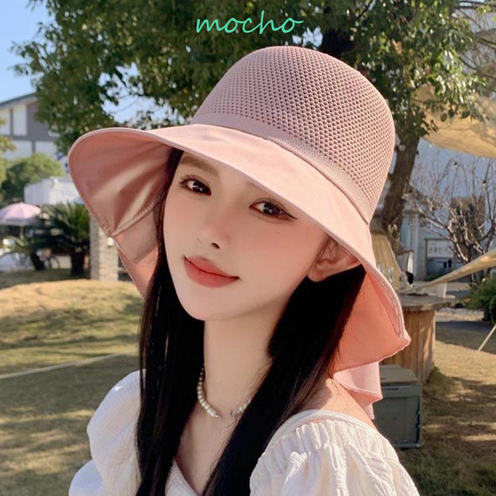 Nón Tai Bèo Chống Nắng Phối Lưới Rỗng Rộng Vành Kiểu Pháp Đơn Giản Cho Nữ
