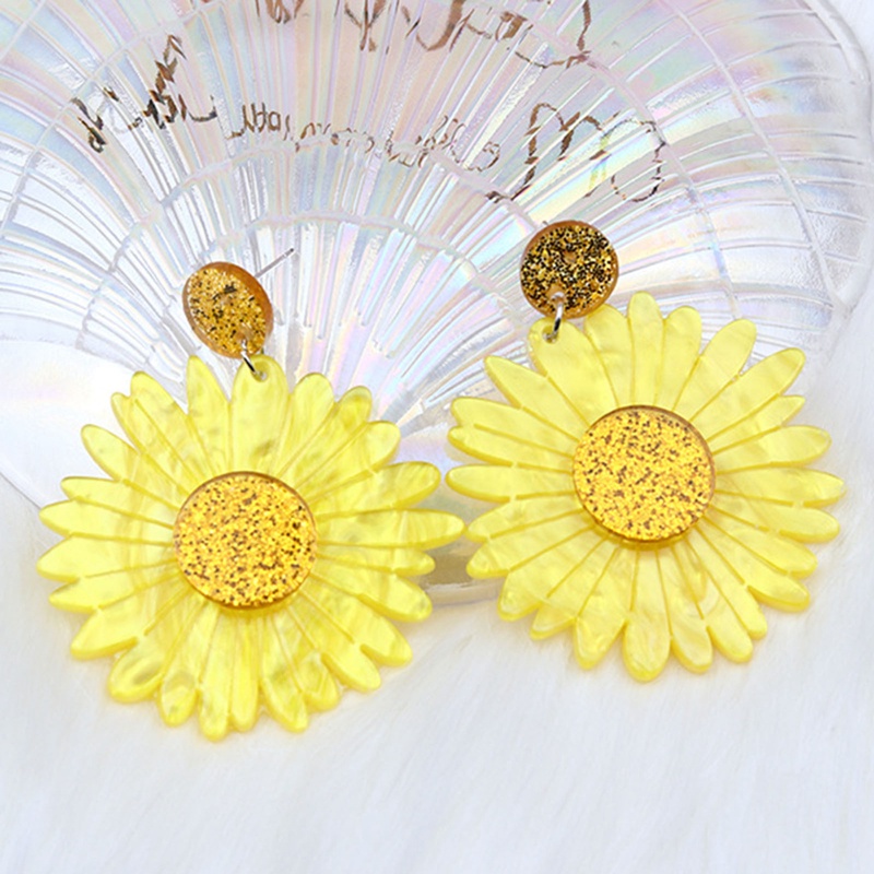 Ygt Bông Tai Acrylic Hình Hoa Cúc Ngọt Ngào Thời Trang Cho Nữ