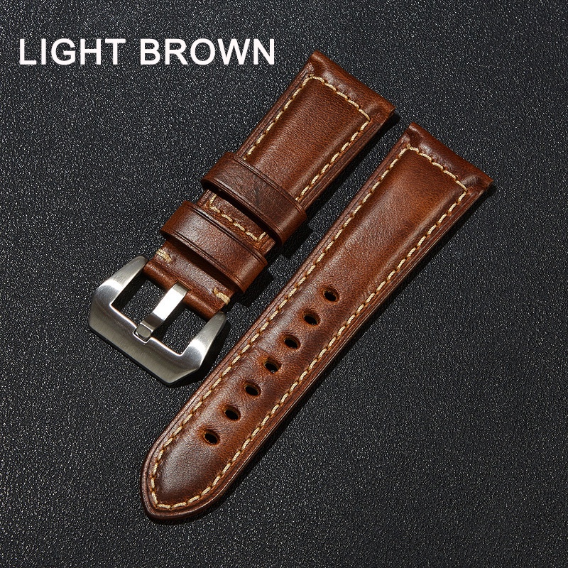 Dây Đeo Bằng Da Thật Phong Cách Ý Cổ Điển 20mm 22mm 24mm 26mm Cho Đồng Hồ Panerai
