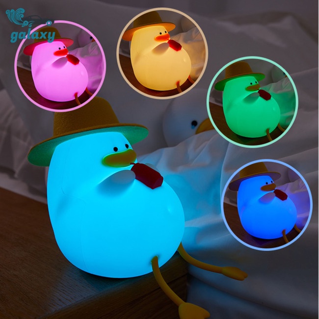 Galaxy Đèn Ngủ Led 3 Cấp Độ Hình Chú Vịt Nhiều Màu Sạc Usb Tiện Dụng Cho Bé