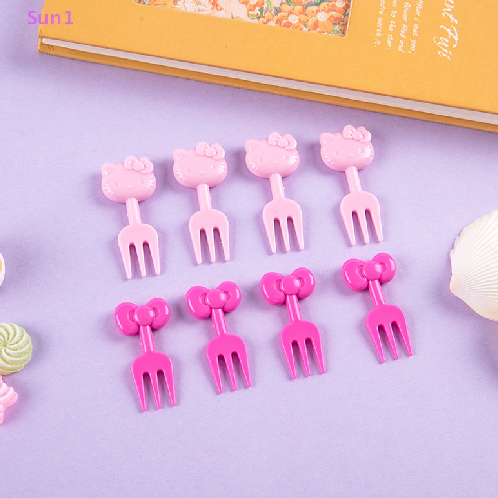 Set 1 &gt; 8 Nĩa Ăn Trái Cây / Tráng Miệng Hình Động Vật Hoạt Hình Mini Trang Trí Tiệc Tùng Cho Bé