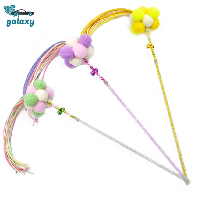 Gậy Trêu Mèo Hình galaxy Có Chuông Và Bóng Lông Tua Rua Giúp Giảm Căng Thẳng