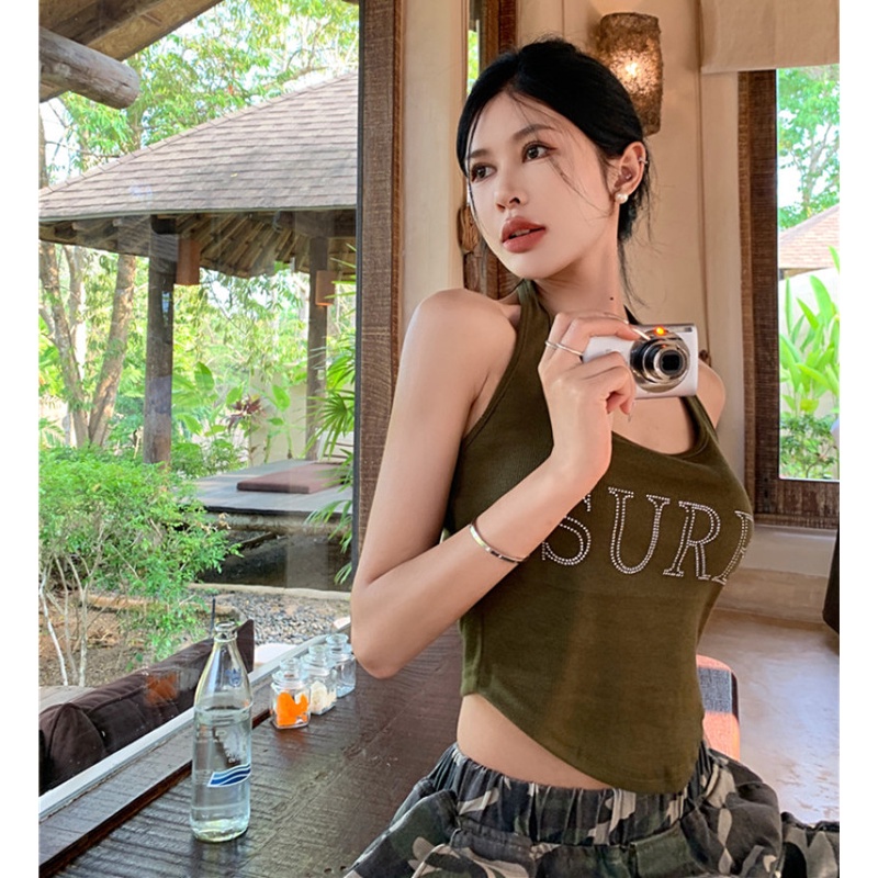 Áo Hai Dây In Chữ Thiết Kế Độc Đáo Thời Trang Quyến Rũ Cho Nữ