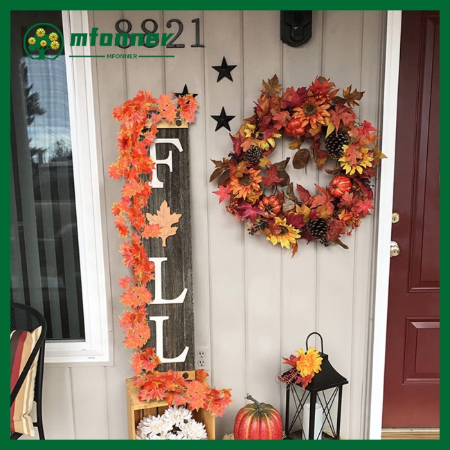 Set 12 Dây Lá Phong Nhân Tạo Treo Trang Trí Lễ Tạ Ơn