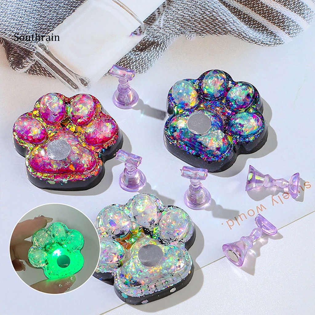 1 Bộ Giá Đỡ Trưng Bày Móng Tay Giả Hình Dấu Chân Mèo Bằng Acrylic