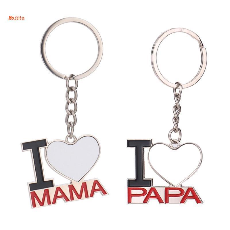 Set 2 Móc Khóa Trống MDF DIY Kèm Vòng Nhẫn Cho Ngày Lễ Tình Nhân