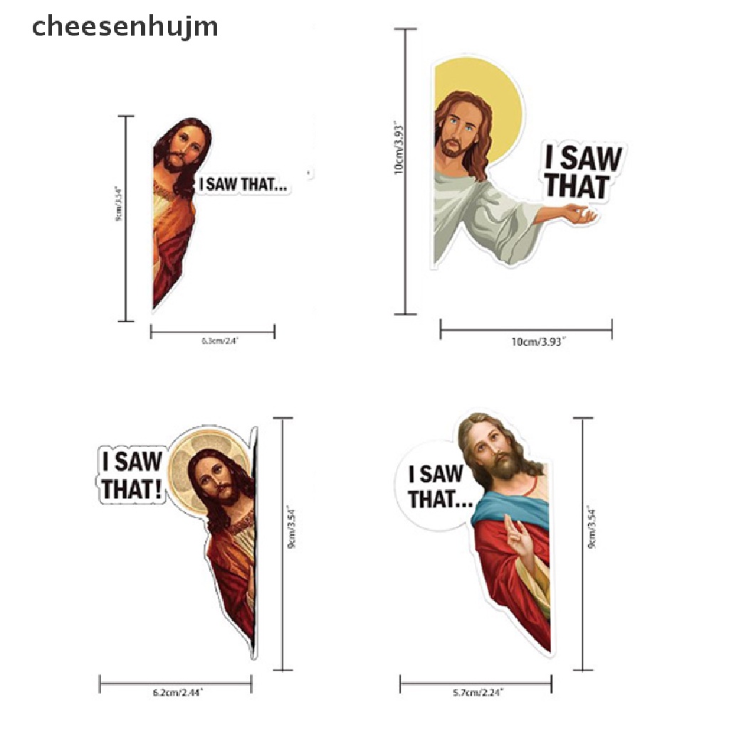 Bộ 10 Miếng Dán Jesus I Saw That Vinyl Chống Thấm Nước Trang Trí Laptop