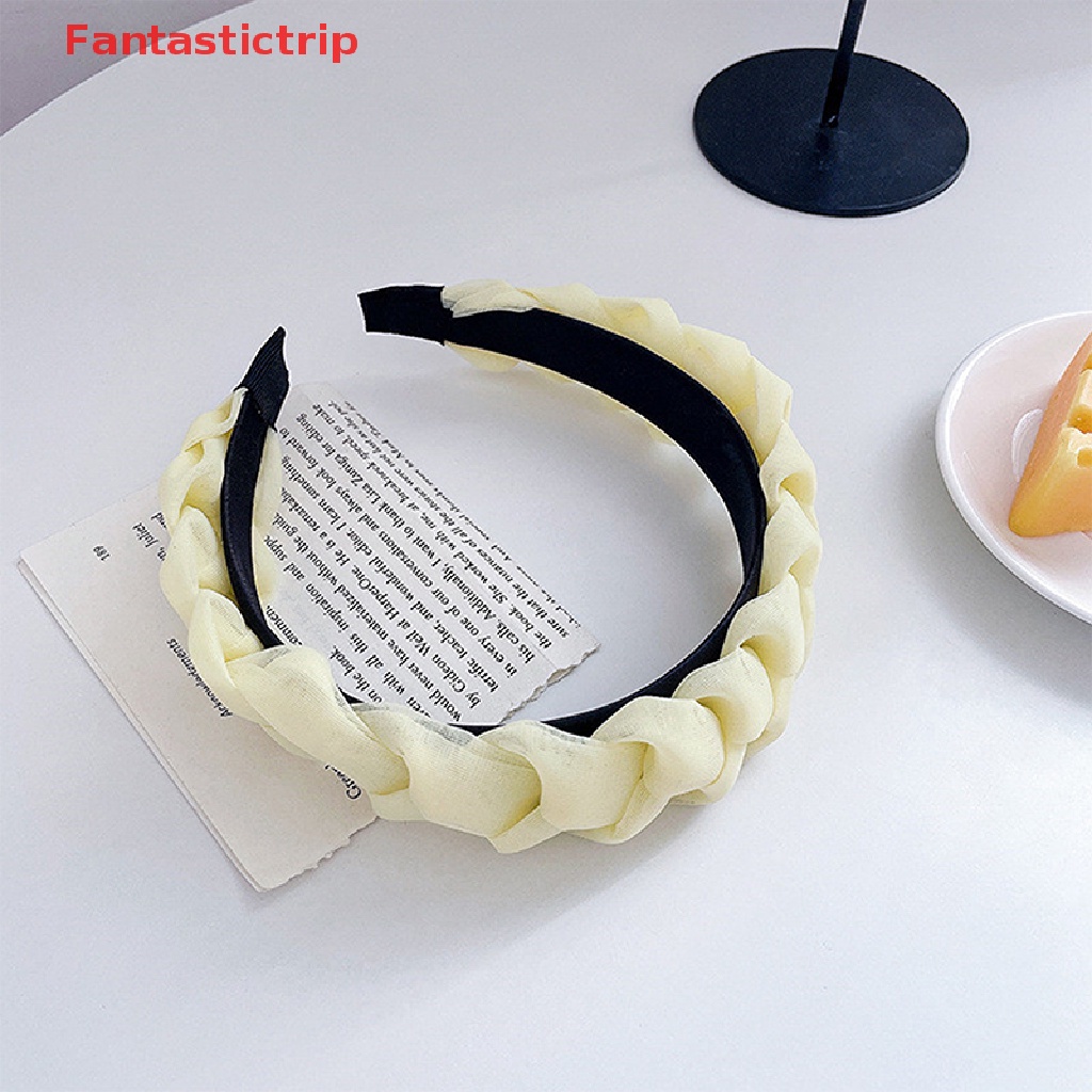 Băng Đô Bện Sợi Rộng Thời Trang Mới