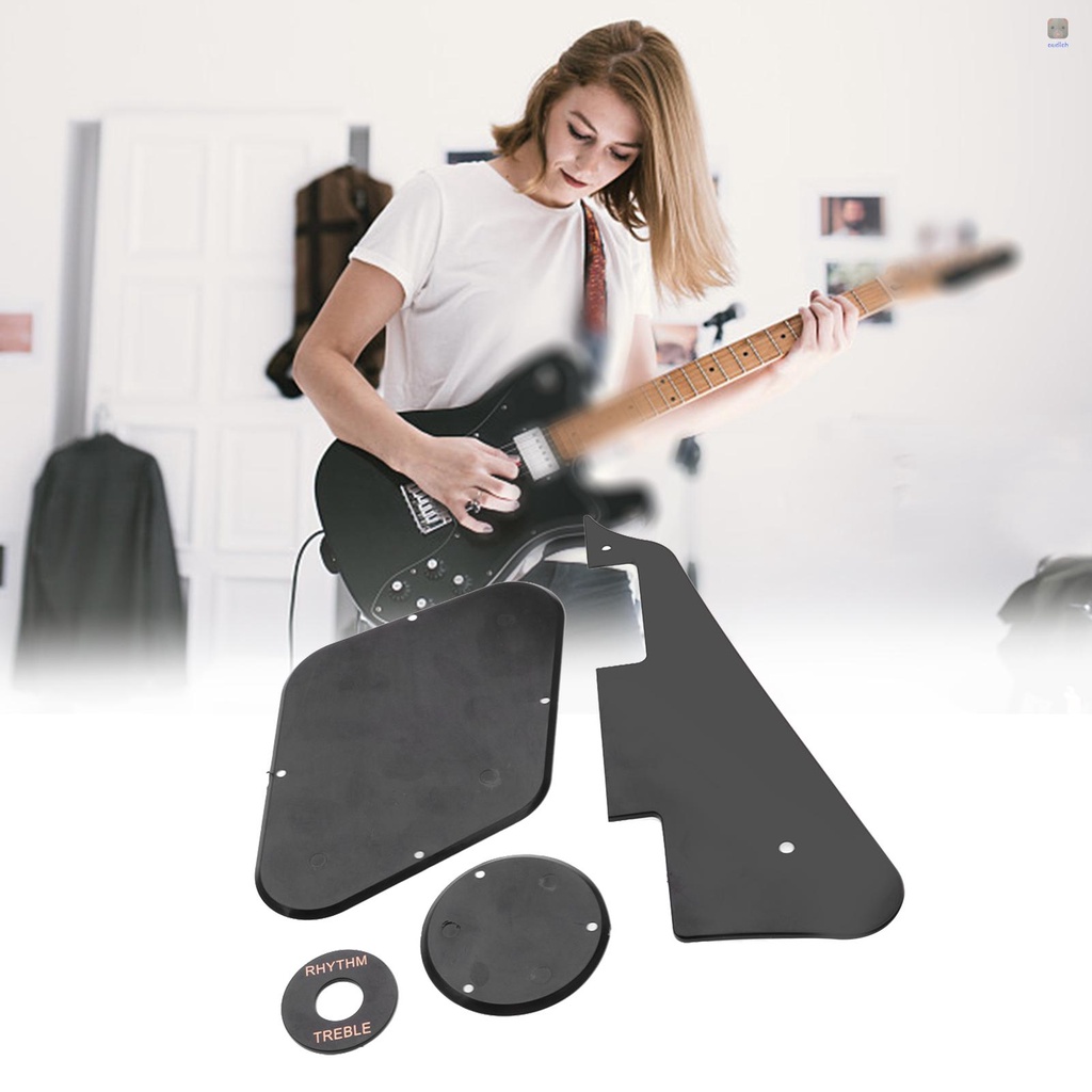 Bộ 4 Miếng Bảo Vệ Miếng Gảy Đàn Guitar Điện LP Bằng Nhựa Chống Trầy Trước Và Sau