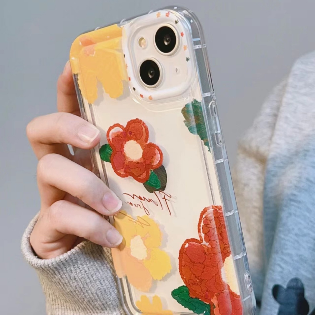 ✅Ốp Điện Thoại Trong Suốt Họa Tiết Tranh Sơn Dầu 12 Màu Đẹp Mắt Cho iPhone1314Pro / xr8 11 UB3G