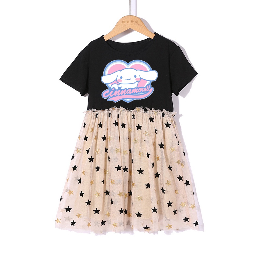 Cinnamoroll Melody Dress 2-8Y Váy mùa hè Váy công chúa màu be