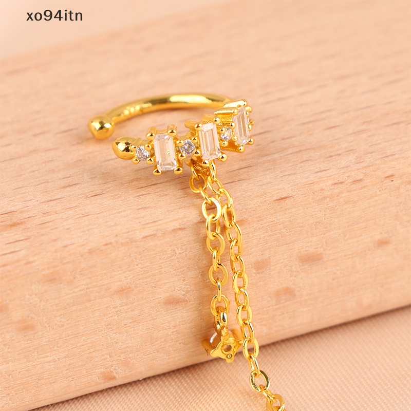 1 Khuyên Kẹp Vành Tai Hình Bông Hoa Đính Đá Thời Trang