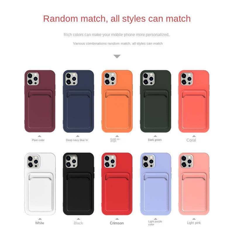 Ốp Điện Thoại TPU Mềm Nhiều Màu Sang Trọng Có Ngăn Đựng Thẻ Cho iPhone X XS MAX XR 7 8 Plus SE 2022 2020