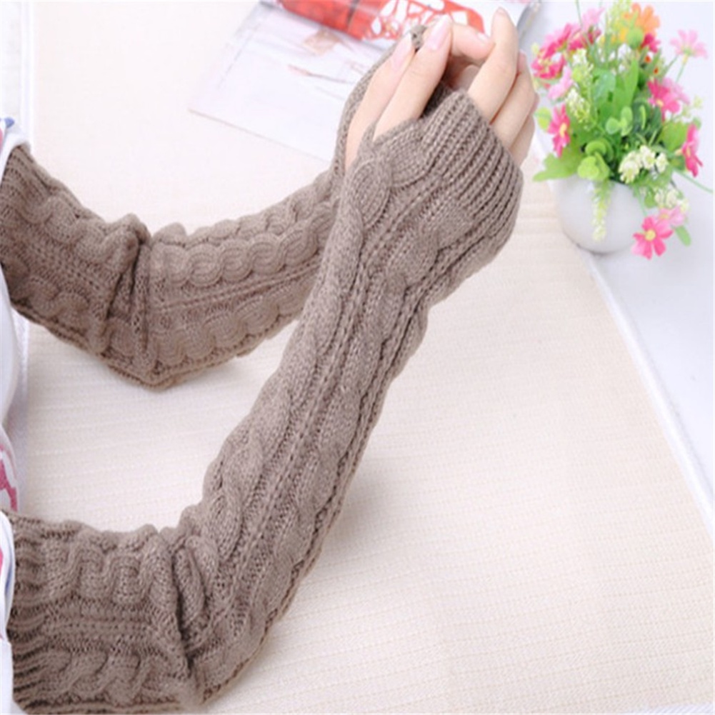 Găng Tay Len Hở Ngón Màu Sắc Thời Trang