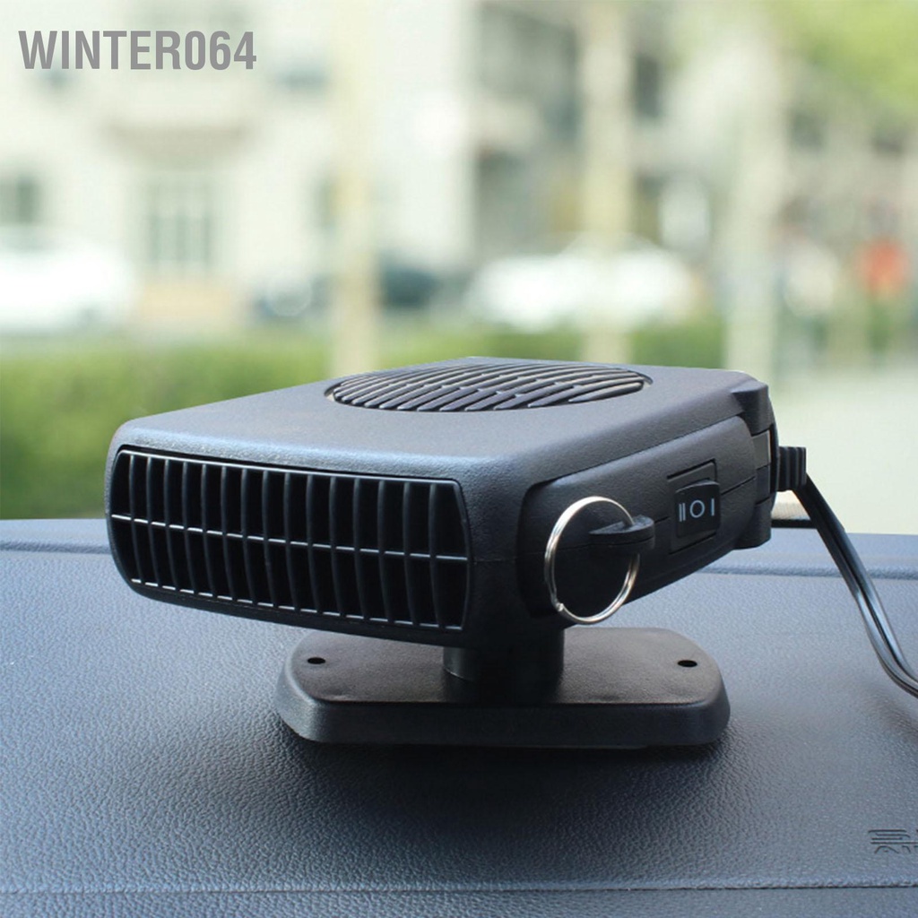 Winter064 Máy Sưởi Ô Tô Di Động Đế Xoay 360 Độ 2 Trong 1 Quạt Và Làm Mát Defroster Defogger Cho Xe Màu Đen