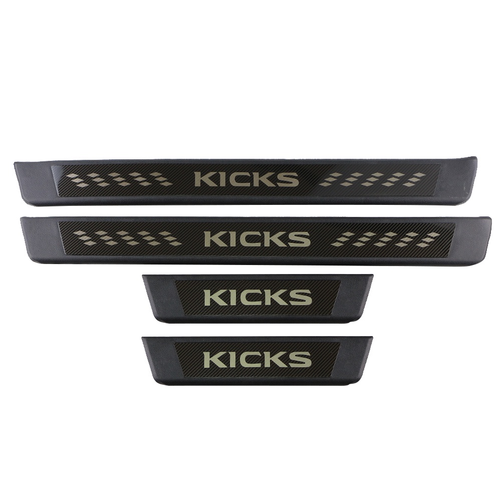 Set 4 Miếng Dán Bảo Vệ Bàn Đạp Cửa Xe Hơi Bằng Sợi Carbon Cho Nissan Kicks P15 2016-2020 2021 2022