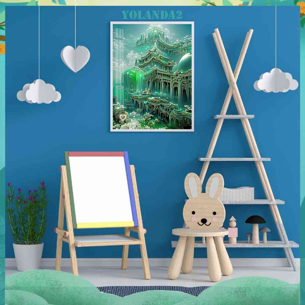 Tranh Đính Đá Kim Cương Toàn Bộ 5D DIY Hình Lâu Đài