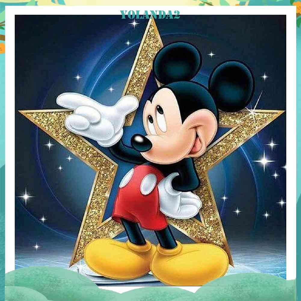 Tranh Đính Đá Kim Cương Toàn Bộ 5D DIY Hình Vẽ Chuột Mickey