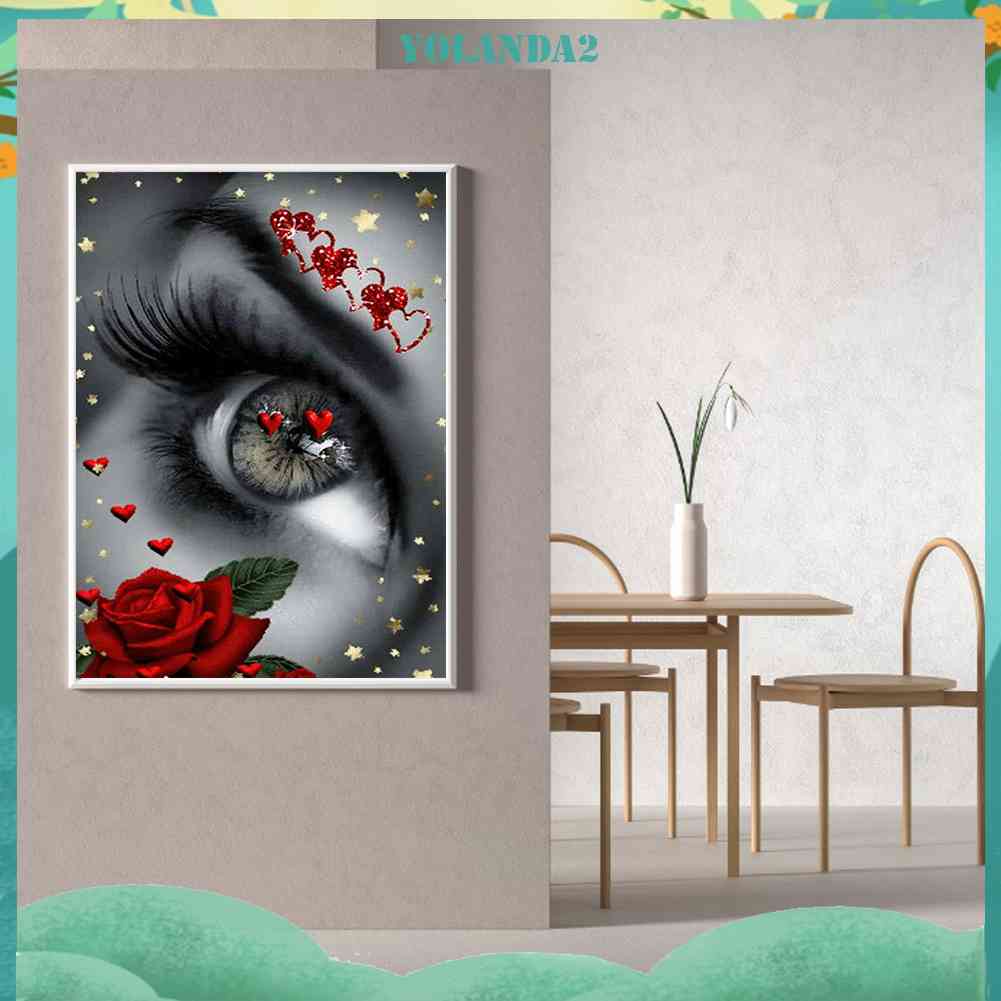 Bộ Tranh Đính Đá 5D Toàn Diện Họa Tiết Đôi Mắt Độc Đáo DIY Dùng Trang Trí