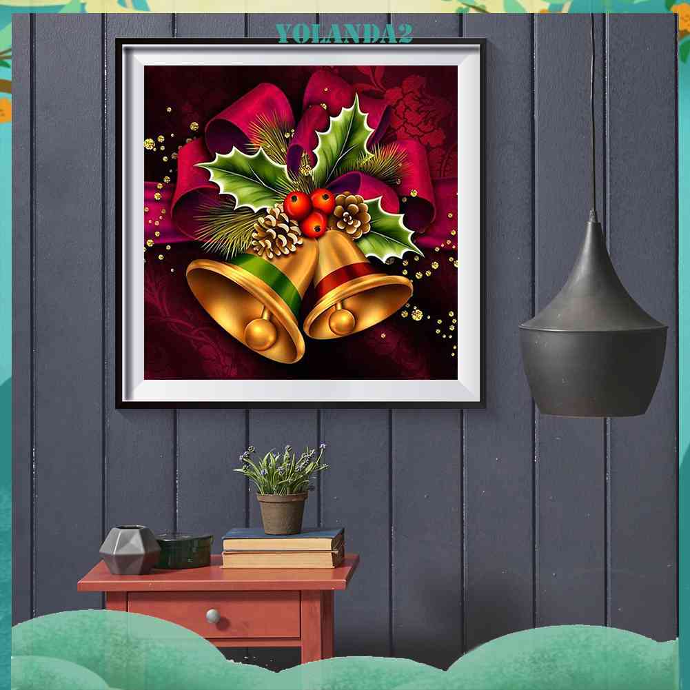 Bộ Tranh Đính Đá 5D Toàn Diện Họa Tiết Chuông Giáng Sinh Độc Đáo Trang Trí Nhà