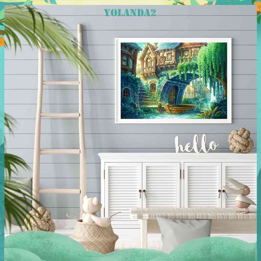 Bộ Tranh Đính Đá 5D Họa Tiết Thành Phố Trừu Tượng Độc Đáo DIY Dùng Trang Trí