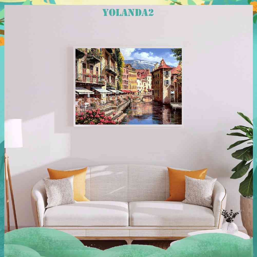 Tranh Đính Đá Kim Cương Toàn Bộ 5D DIY Hình Vẽ Venice Lane